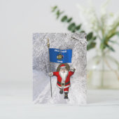 Sinterklaas met aftekening van Wisconsin Feestdagenkaart (Staand voorkant)