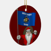 Sinterklaas met aftekening van Wisconsin Keramisch Ornament (Rechts)