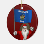 Sinterklaas met aftekening van Wisconsin Keramisch Ornament (Links)