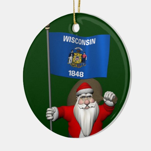 Sinterklaas met aftekening van Wisconsin Keramisch Ornament (Links)
