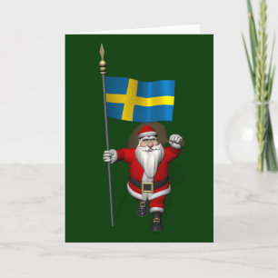 Sinterklaas met aftekening van Zweden Feestdagen Kaart
