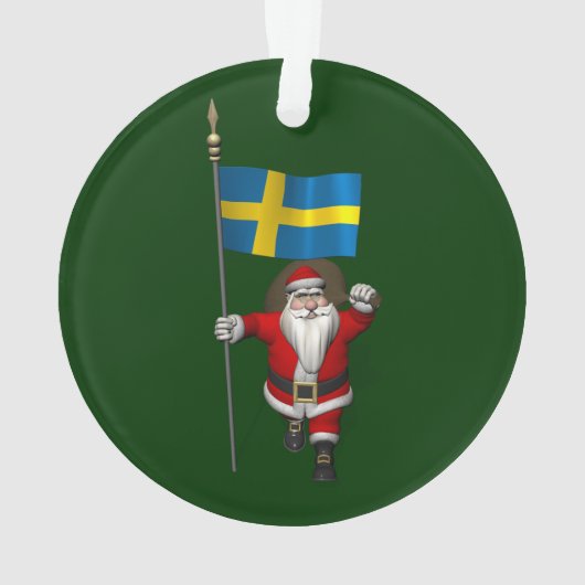 Sinterklaas met aftekening van Zweden Ornament (achterkant)