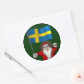 Sinterklaas met aftekening van Zweden Ronde Sticker (Envelop)