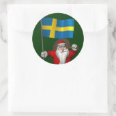 Sinterklaas met aftekening van Zweden Ronde Sticker (Tas)