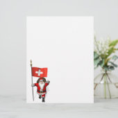 Sinterklaas met aftekening van Zwitserland (Staand voorkant)