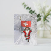 Sinterklaas met aftekening van Zwitserland Feestdagenkaart (Staand voorkant)