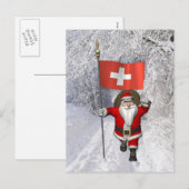 Sinterklaas met aftekening van Zwitserland Feestdagenkaart (Voorkant / Achterkant)