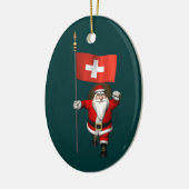 Sinterklaas met aftekening van Zwitserland Keramisch Ornament (Links)