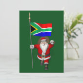 Sinterklaas met aftreden uit Zuid-Afrika Feestdagenkaart (Staand voorkant)