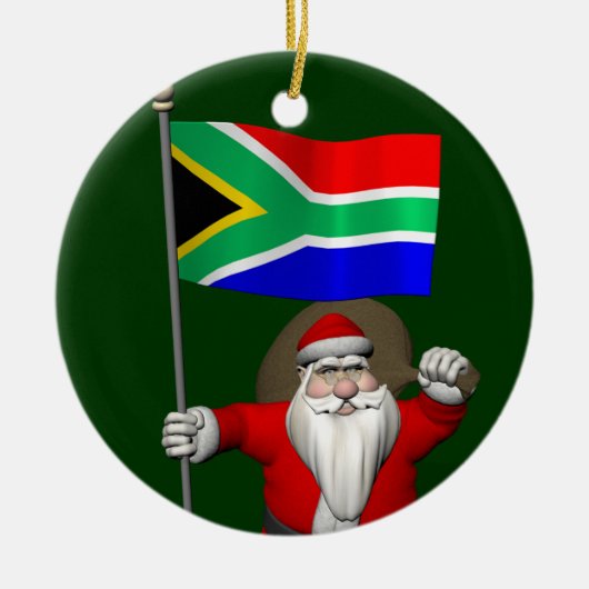 Sinterklaas met aftreden uit Zuid-Afrika Keramisch Ornament (Voorkant)