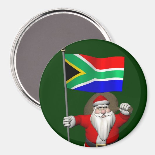 Sinterklaas met aftreden uit Zuid-Afrika Magneet (Voorkant / Achterkant)