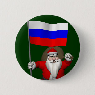 Sinterklaas met aftreden van Rusland Ronde Button 5,7 Cm