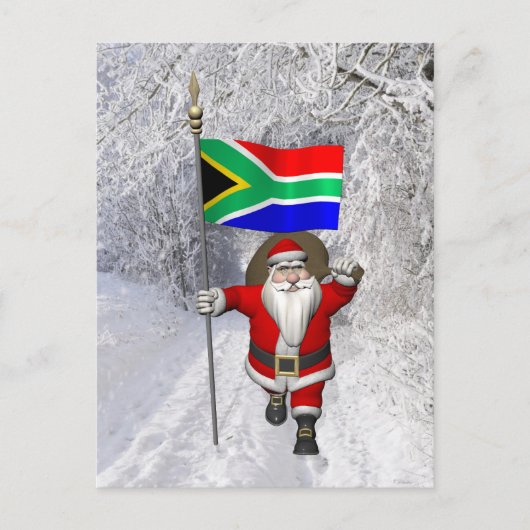 Sinterklaas met aftreden van Zuid-Afrika Feestdagenkaart (Voorkant)