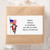 Sinterklaas met Amerikaanse vlag Etiket (Insitu)