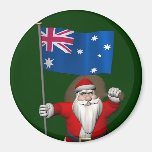 Sinterklaas met Australische aftekening Magneet (Voorkant)