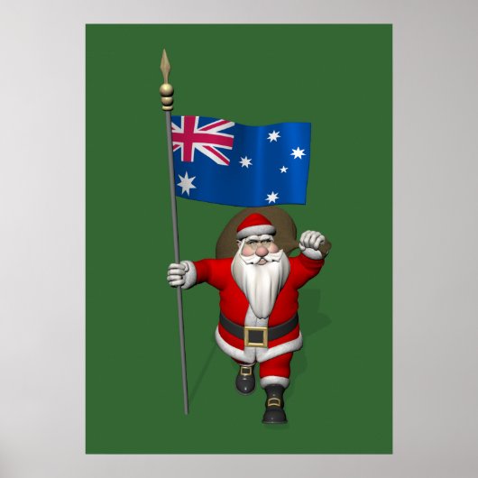 Sinterklaas met Australische aftekening Poster (Voorkant)