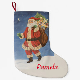 Sinterklaas met Bagful van speelgoed in Sneeuwacry Kleine Kerstsok