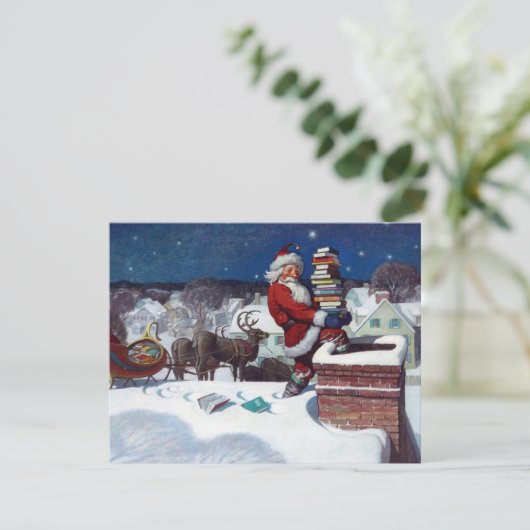 Sinterklaas met bootjes feestdagenkaart (Staand voorkant)