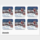 Sinterklaas met bootjes vierkante sticker (Vel)