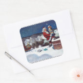 Sinterklaas met bootjes vierkante sticker (Envelop)