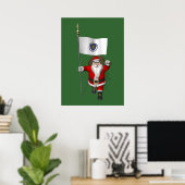 Sinterklaas met bord van massachusetts poster (Thuiskantoor)