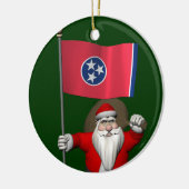 Sinterklaas met bord van Tennessee Keramisch Ornament (Links)