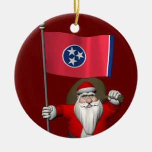 Sinterklaas met bord van Tennessee Keramisch Ornament