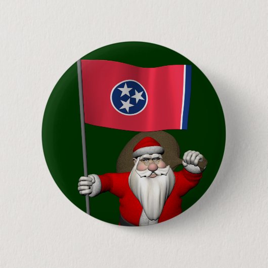 Sinterklaas met bord van Tennessee Ronde Button 5,7 Cm (Voorkant)