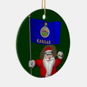 Sinterklaas met bordje Kansas Keramisch Ornament (Rechts)
