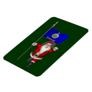 Sinterklaas met bordje Kansas Magneet