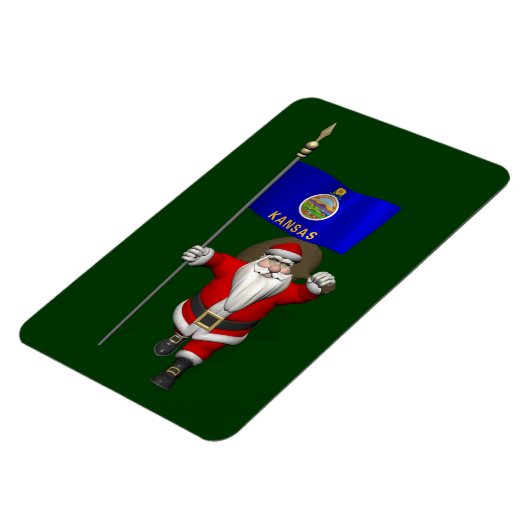 Sinterklaas met bordje Kansas Magneet (Linkerzijde)