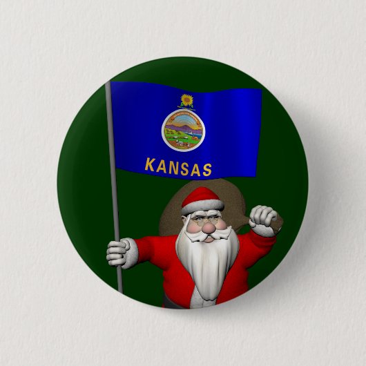 Sinterklaas met bordje Kansas Ronde Button 5,7 Cm (Voorkant)