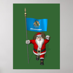 Sinterklaas met bordje Oklahoma Poster