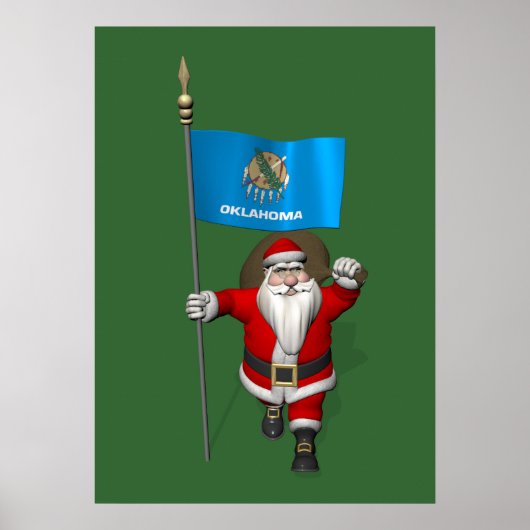 Sinterklaas met bordje Oklahoma Poster (Voorkant)