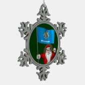 Sinterklaas met bordje Oklahoma Tin Sneeuwvlok Ornament (Links)