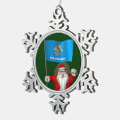Sinterklaas met bordje Oklahoma Tin Sneeuwvlok Ornament (Rechts)