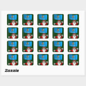 Sinterklaas met bordje Oklahoma Vierkante Sticker (Vel)