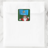 Sinterklaas met bordje Oklahoma Vierkante Sticker (Tas)