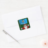 Sinterklaas met bordje Oklahoma Vierkante Sticker (Envelop)