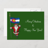 Sinterklaas met bordje van Colorado Feestdagenkaart (Voorkant / Achterkant)