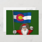 Sinterklaas met bordje van Colorado Feestdagenkaart (Voorkant / Achterkant)
