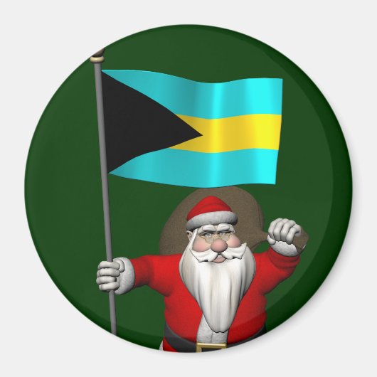 Sinterklaas met bordje van de Bahama's Magneet (Voorkant)