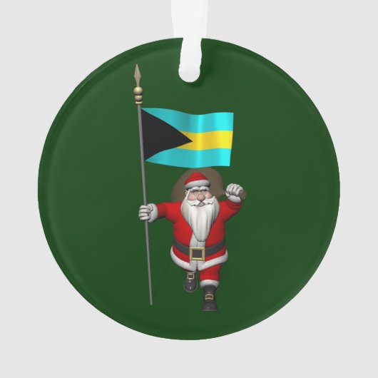 Sinterklaas met bordje van de Bahama's Ornament (achterkant)