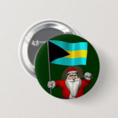 Sinterklaas met bordje van de Bahama's Ronde Button 5,7 Cm (Voorkant /achterkant)
