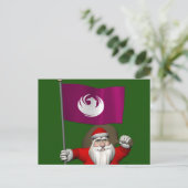 Sinterklaas met bordje van Phoenix Feestdagenkaart (Staand voorkant)