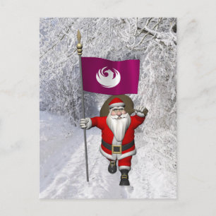 Sinterklaas met bordje van Phoenix Feestdagenkaart