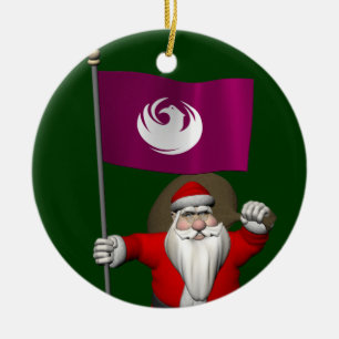 Sinterklaas met bordje van Phoenix Keramisch Ornament