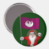 Sinterklaas met bordje van Phoenix Magneet (Voorkant / Achterkant)