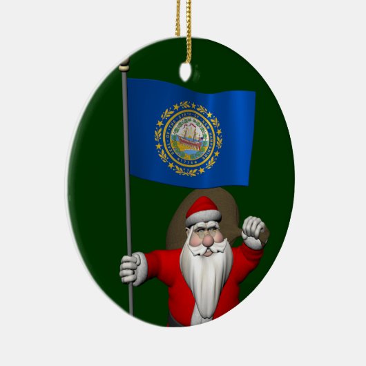 Sinterklaas met borduurstoel New Hampshire Keramisch Ornament (Rechts)