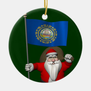 Sinterklaas met borduurstoel New Hampshire Keramisch Ornament